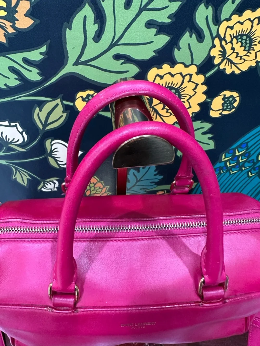 Saint Laurent Baby Duffle Pink Leather Crossbody Bag YSL Mini Boston - Picture 8 of 16